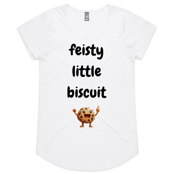 Feisty Little Biscuit - Womens Scoop Neck T-Shirt